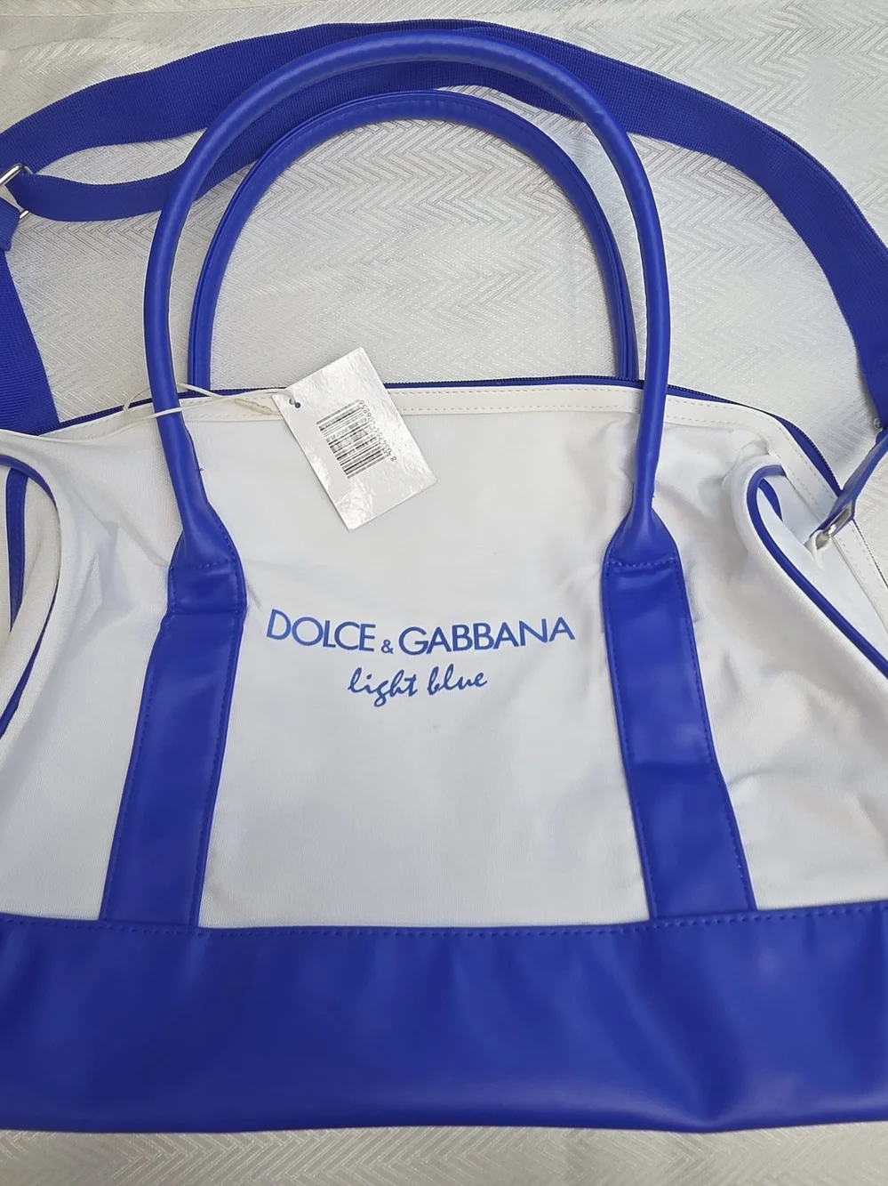 Dolce & Gabbana White and Blue Tote Bag